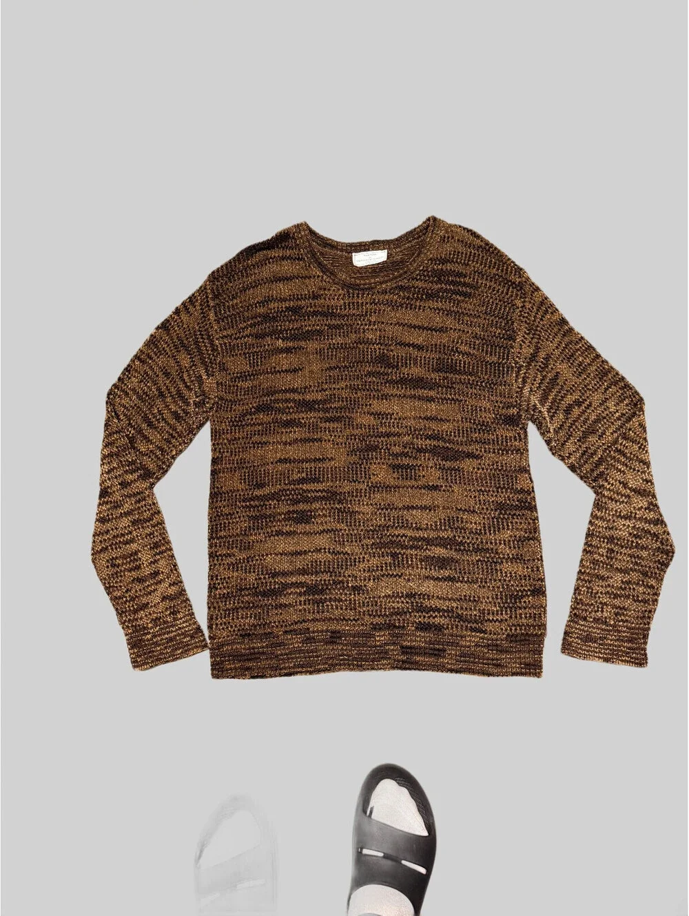 FRENCH RAGS Brenda French  Brown Knit Sweater Soft Jumper  22.5x30 L Large